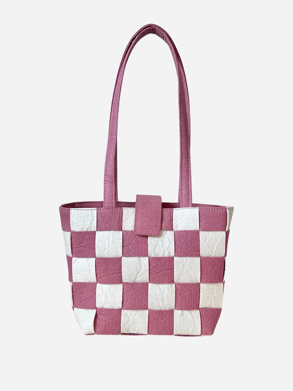 Woven Tote, old rose/natural