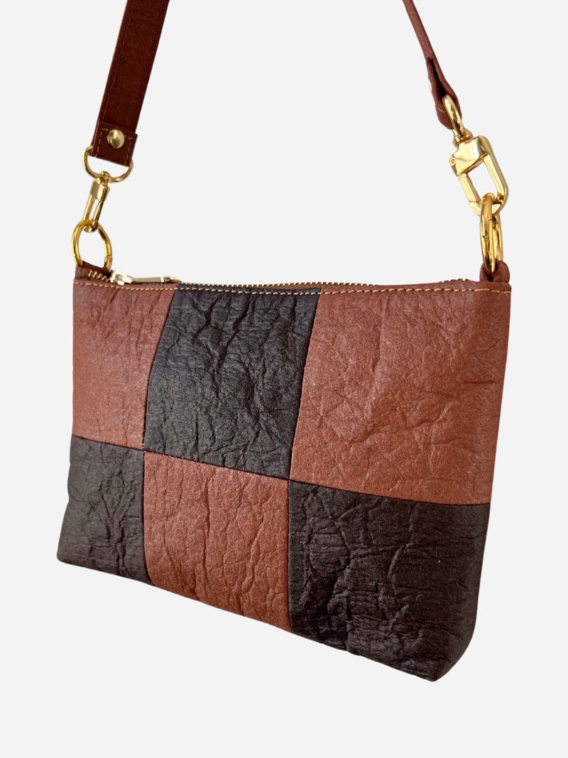 Checkered Baguette, Brown/Dark Brown