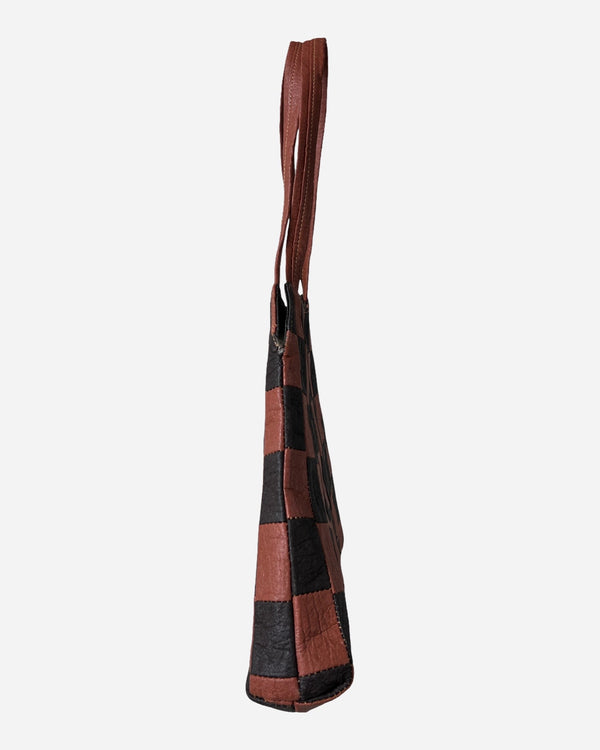 Checkered Patchwork Shopper Black/Canela