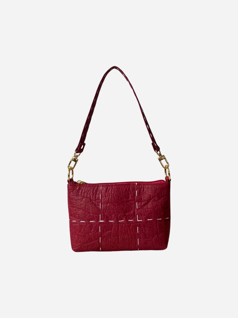 Runing Stitch Baguette, Burgundy