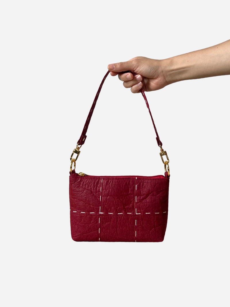 Runing Stitch Baguette, Burgundy